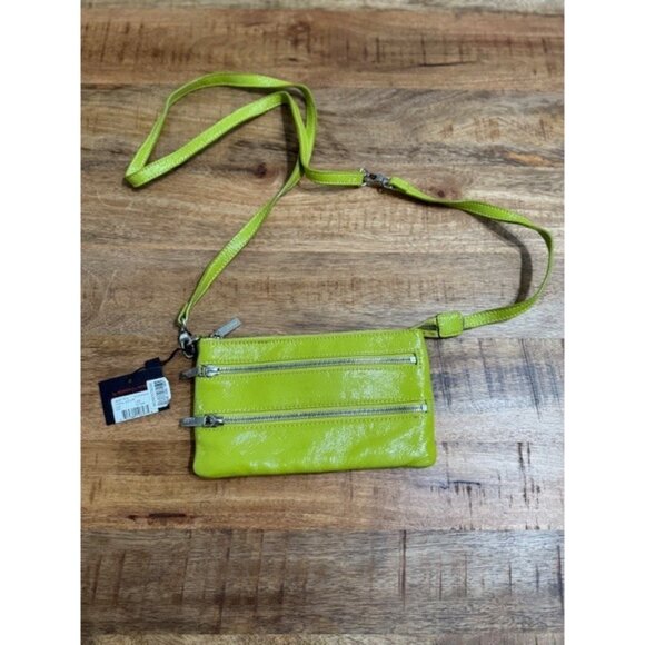 Hobo International Convertible Crossbody Wristlet Lime Green Zippers Cristel NWT - Picture 2 of 15